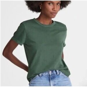 J Crew Shirt Womens 2XS Green Vintage Cotton Crewneck Short Sleeve Tee NS581 XXS